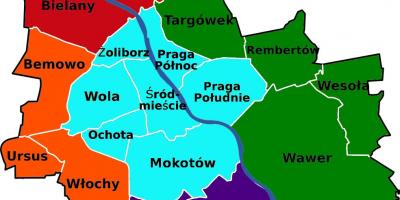 Karta över Warszawa distrikt 