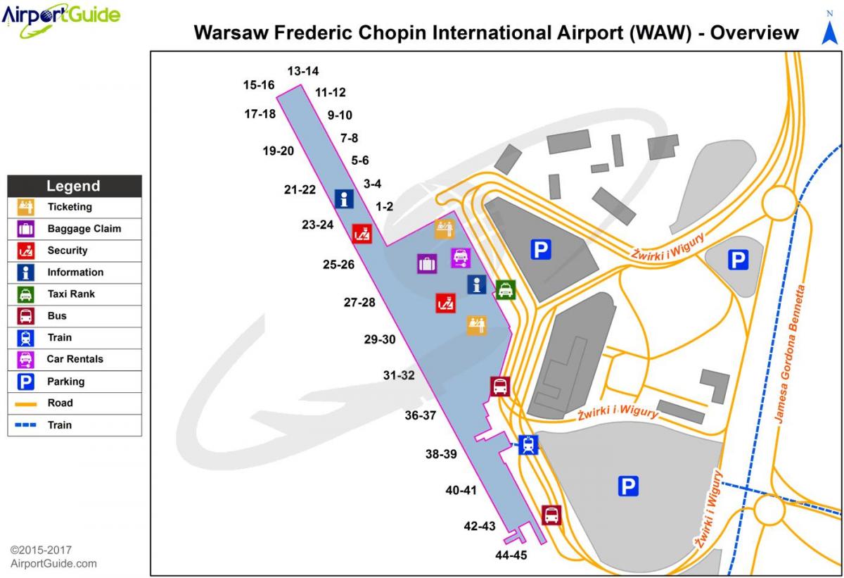 Warszawa waw flygplats karta