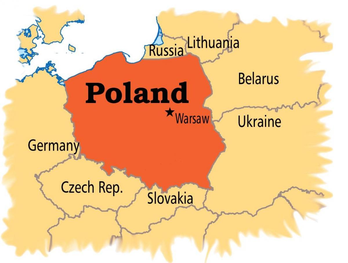 Karta över Warszawa europa