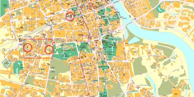 Street karta över Warszawa centrum