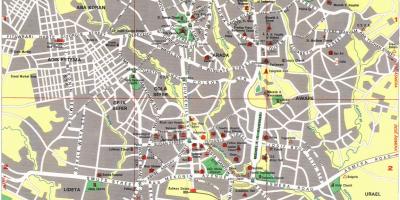Karta över Warszawa och sevärdheter 